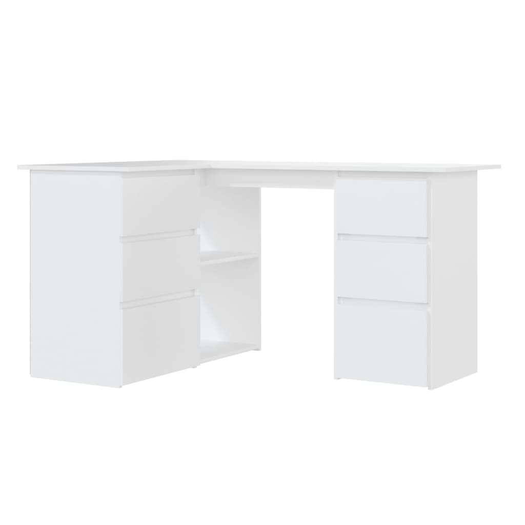 vidaXL Eckschreibtisch Weiß 145x100x76 cm Holzwerkstoff