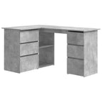vidaXL Eckschreibtisch Betongrau 145x100x76 cm Holzwerkstoff