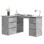 vidaXL Eckschreibtisch Betongrau 145x100x76 cm Holzwerkstoff