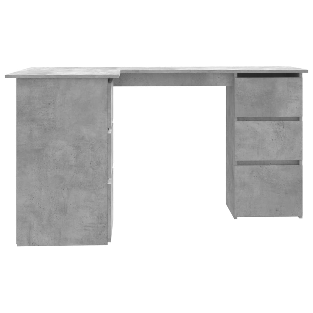 vidaXL Eckschreibtisch Betongrau 145x100x76 cm Holzwerkstoff