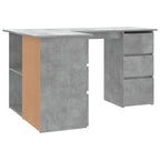 vidaXL Eckschreibtisch Betongrau 145x100x76 cm Holzwerkstoff