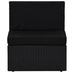 vidaXL Modulares Mittelsofa Poly Rattan Schwarz