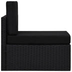 vidaXL Modulares Mittelsofa Poly Rattan Schwarz