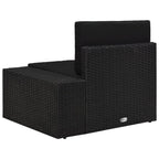 vidaXL Modulares Sofa-Eckteil mit Armlehne (links) Poly Rattan Schwarz