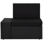 vidaXL Modulares Sofa-Eckteil mit Armlehne (rechts) Poly Rattan Schwarz
