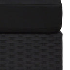 vidaXL Modulares Sofa-Eckteil mit Armlehne (rechts) Poly Rattan Schwarz