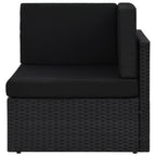 vidaXL Modulares Sofa-Eckteil Poly Rattan Schwarz