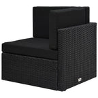 vidaXL Modulares Sofa-Eckteil Poly Rattan Schwarz