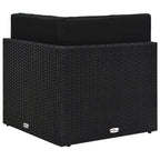vidaXL Modulares Sofa-Eckteil Poly Rattan Schwarz