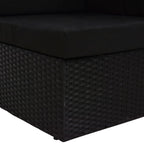 vidaXL Modulares Sofa-Eckteil Poly Rattan Schwarz