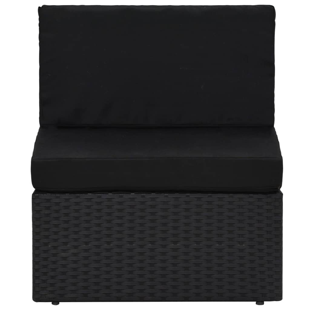 vidaXL 2-tlg. Garten-Lounge-Set Poly Rattan Schwarz