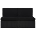 vidaXL Modulares 2-Sitzer-Sofa Poly Rattan Schwarz