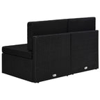 vidaXL Modulares 2-Sitzer-Sofa Poly Rattan Schwarz