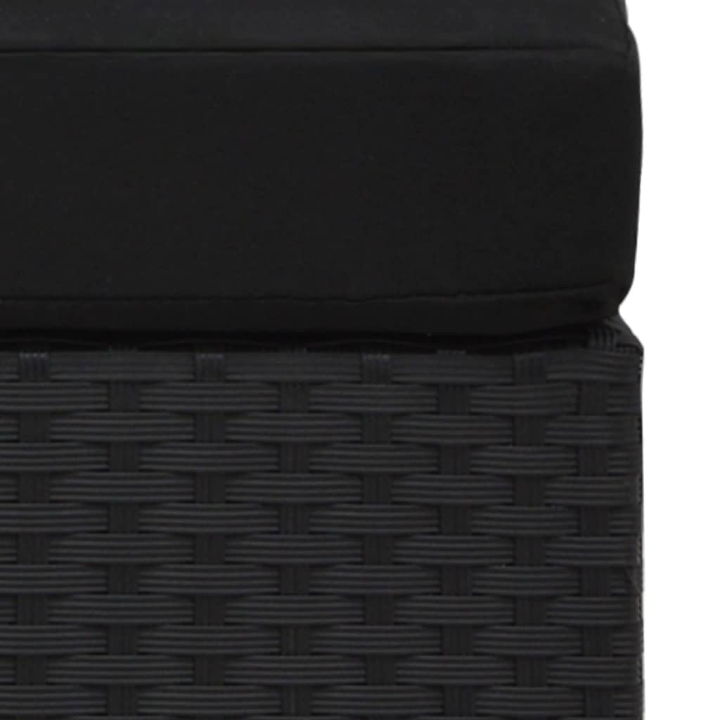 vidaXL Modulares 2-Sitzer-Sofa Poly Rattan Schwarz