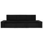 vidaXL Modulares 3-Sitzer-Sofa Poly Rattan Schwarz