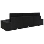 vidaXL Modulares 3-Sitzer-Sofa Poly Rattan Schwarz