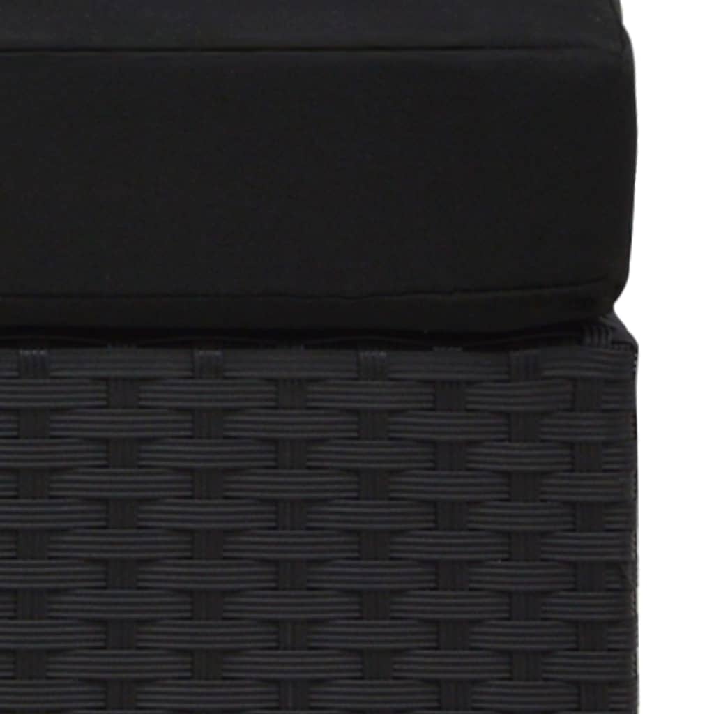vidaXL Modulares 3-Sitzer-Sofa Poly Rattan Schwarz