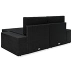vidaXL 3-tlg. Garten-Lounge-Set Poly Rattan Schwarz