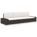 vidaXL Modulares 3-Sitzer-Sofa Poly Rattan Schwarz