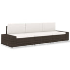 vidaXL Modulares 3-Sitzer-Sofa Poly Rattan Schwarz