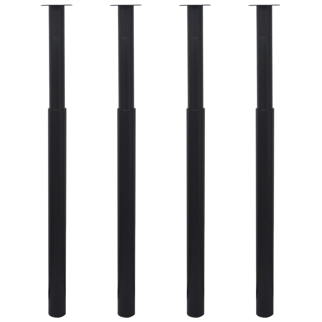 vidaXL Teleskopische Tischbeine 4 Stk. Schwarz 710 - 1100 mm