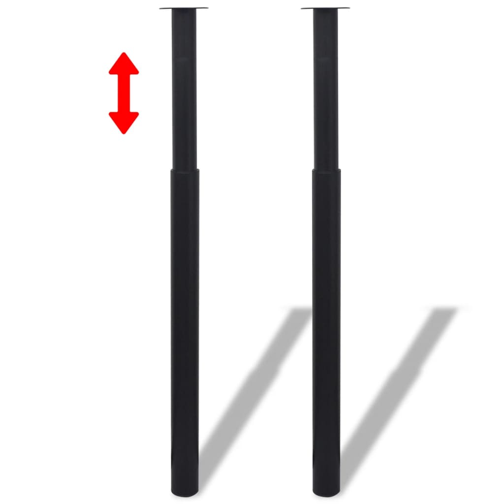 vidaXL Teleskopische Tischbeine 4 Stk. Schwarz 710 - 1100 mm