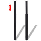 vidaXL Teleskopische Tischbeine 4 Stk. Schwarz 710 - 1100 mm
