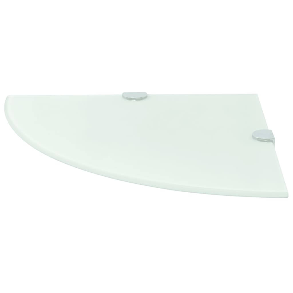 vidaXL Eckregale 2 Stk. mit verchromten Halterungen Glas Weiß