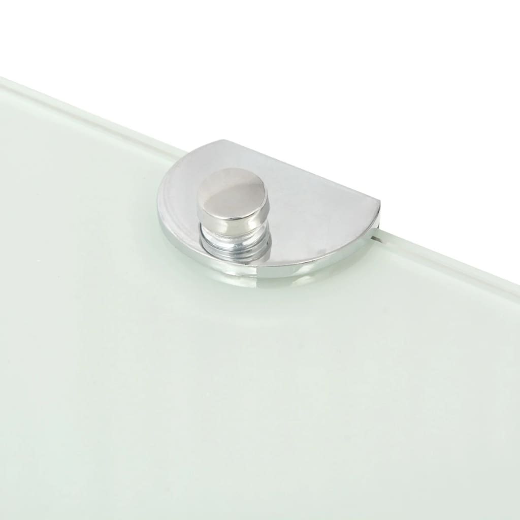 vidaXL Eckregale 2 Stk. mit verchromten Halterungen Glas Weiß