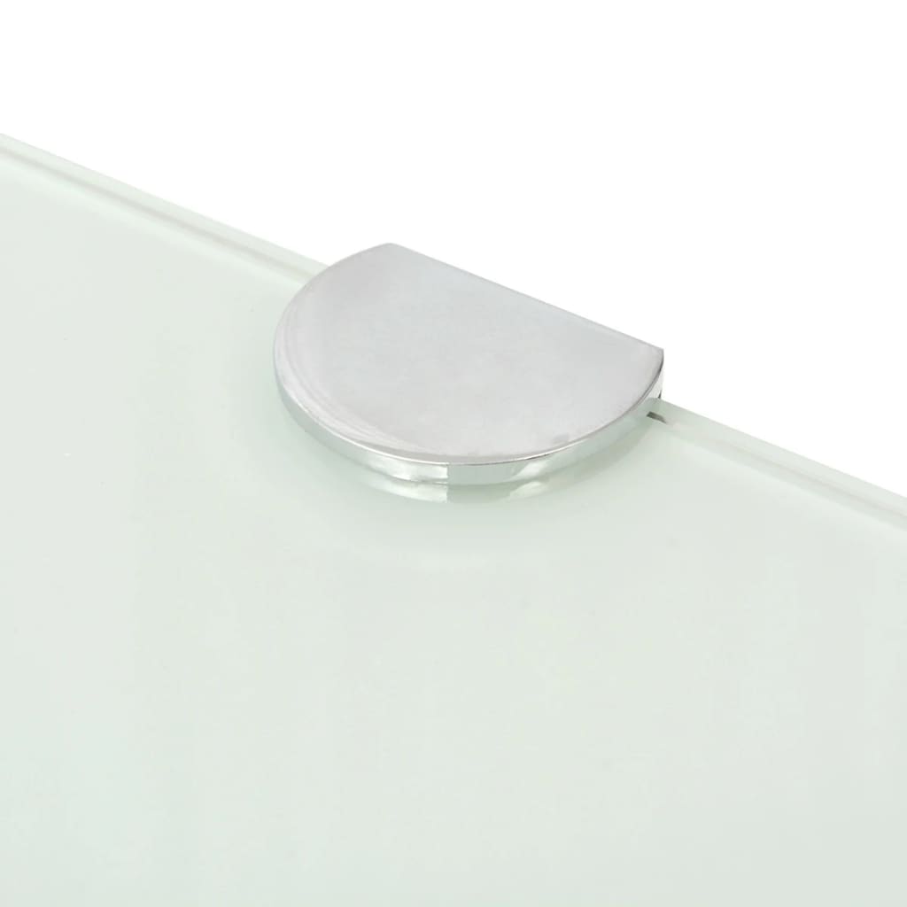 vidaXL Eckregale 2 Stk. mit verchromten Halterungen Glas Weiß