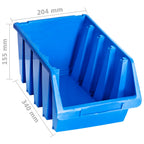 vidaXL Stapelboxen 14 Stk. Blau Kunststoff