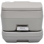 vidaXL Tragbare Campingtoilette Grau 10 + 10 L