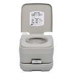 vidaXL Tragbare Campingtoilette Grau 10 + 10 L