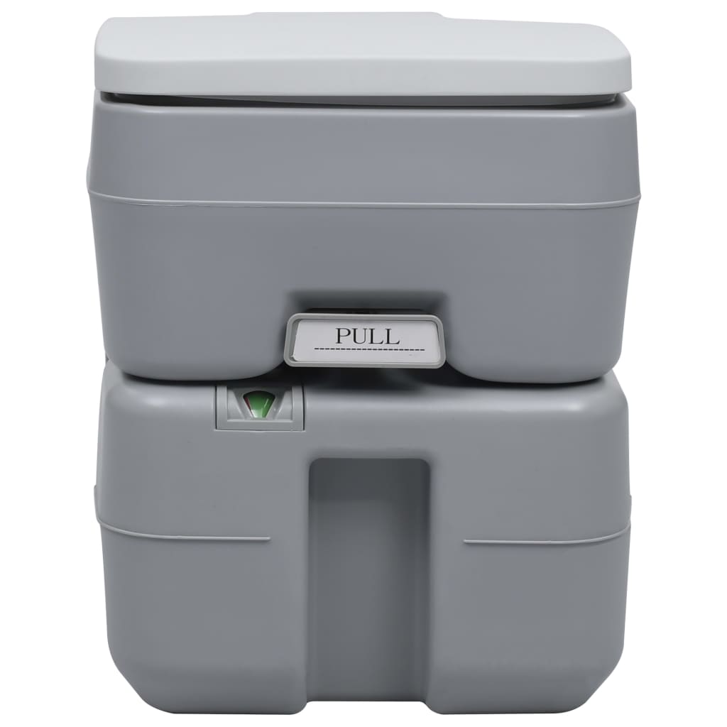 vidaXL Tragbare Campingtoilette Grau 20+10 L