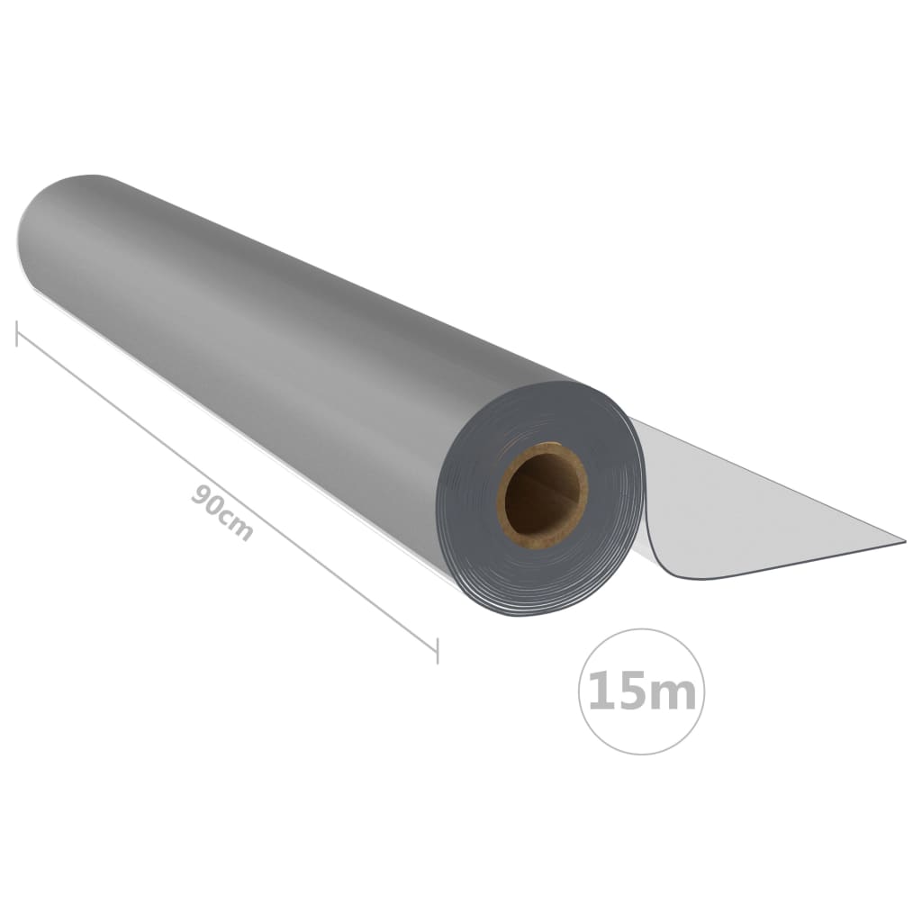 vidaXL Tischfolie-Rolle Matt 0,9x15 m 1,6 mm PVC
