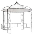 vidaXL Pavillon 300 x 290 cm Weiß Rund