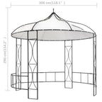 vidaXL Pavillon 300 x 290 cm Weiß Rund