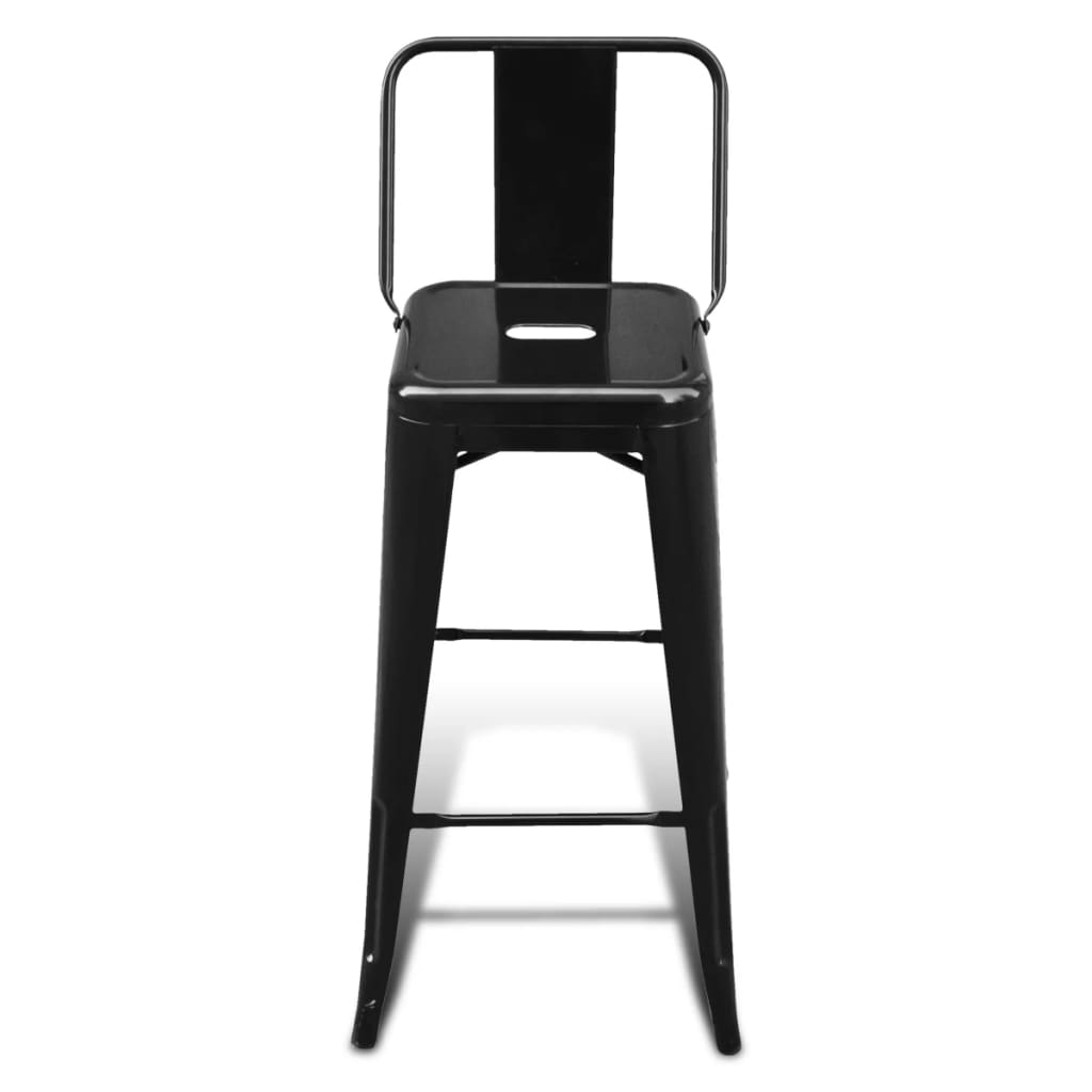 vidaXL Barhocker 4 Stk. Schwarz Stahl