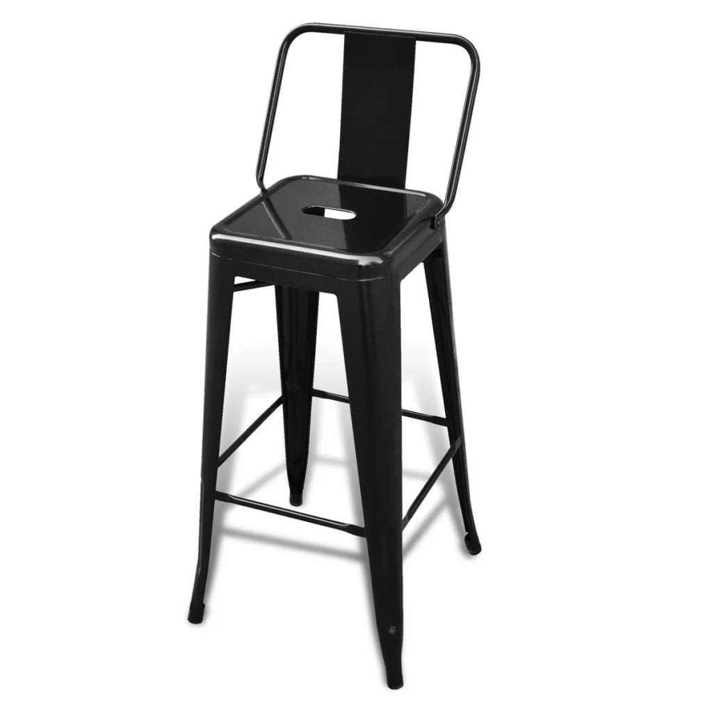 vidaXL Barhocker 6 Stk. Schwarz Stahl