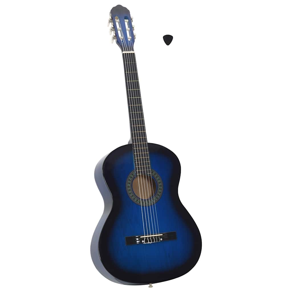 vidaXL Klassikgitarre für Anfänger Blau 4/4 39" Lindenholz