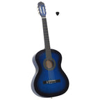 vidaXL Klassikgitarre für Anfänger Blau 4/4 39" Lindenholz