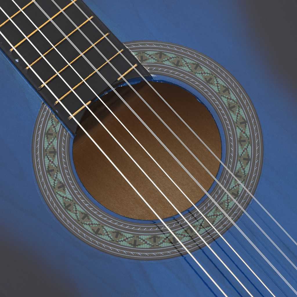 vidaXL Klassikgitarre für Anfänger Blau 4/4 39" Lindenholz
