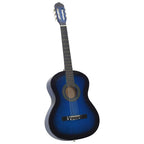 vidaXL 12-tlg. Klassikgitarren-Set für Anfänger Blau 4/4 39"