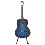 vidaXL 12-tlg. Klassikgitarren-Set für Anfänger Blau 4/4 39"