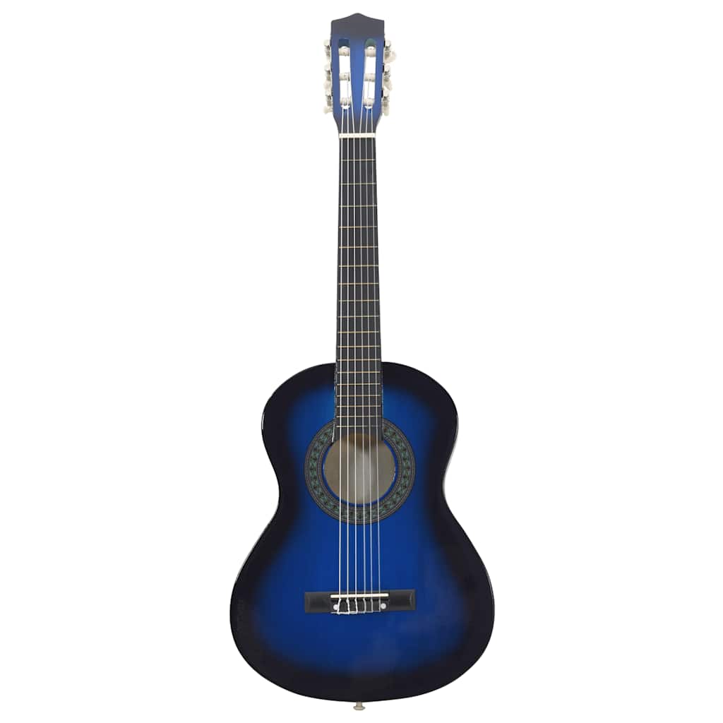 vidaXL 8-tlg. Klassische Gitarre Set für Anfänger Blau 1/2 34"