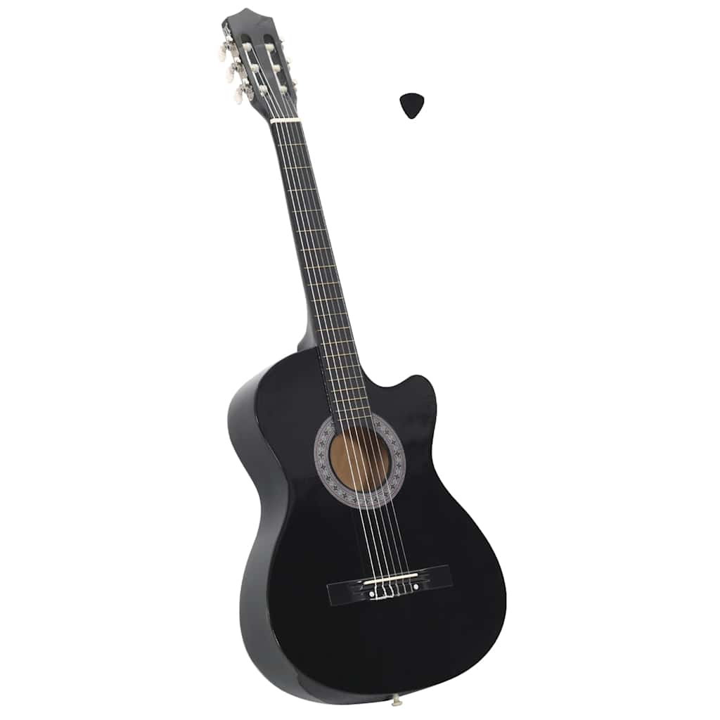 vidaXL Westerngitarre Cutaway mit 6 Saiten Schwarz 38"