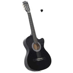 vidaXL Westerngitarre Cutaway mit 6 Saiten Schwarz 38"
