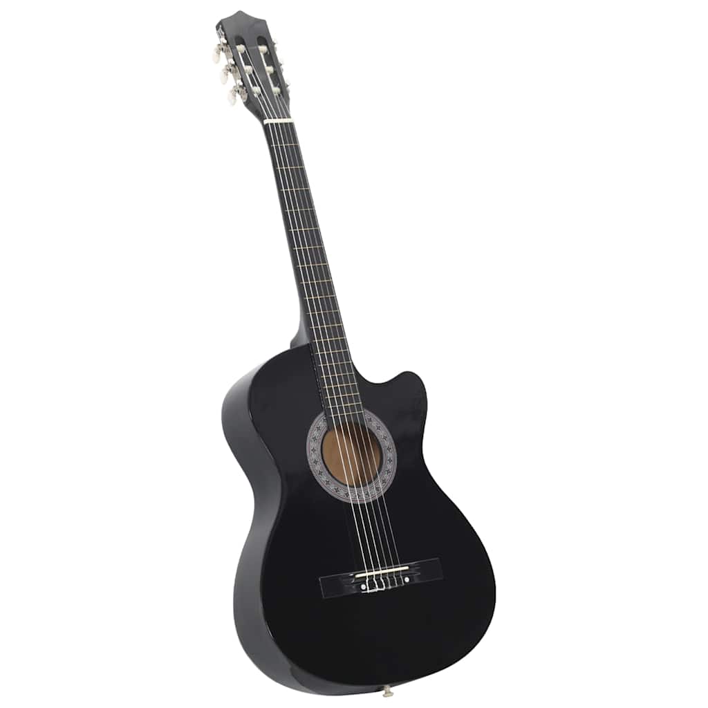 vidaXL Westerngitarre Cutaway mit 6 Saiten Schwarz 38"