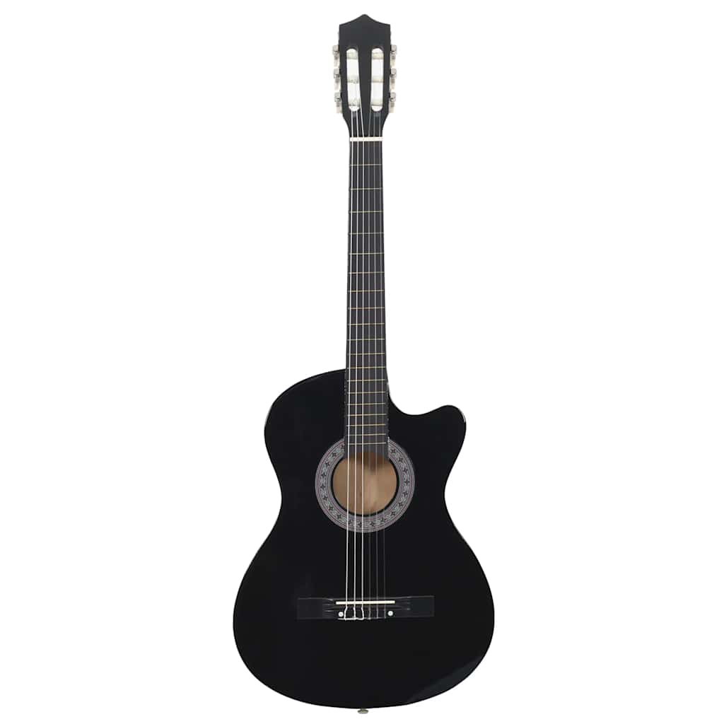vidaXL Westerngitarre Cutaway mit 6 Saiten Schwarz 38"