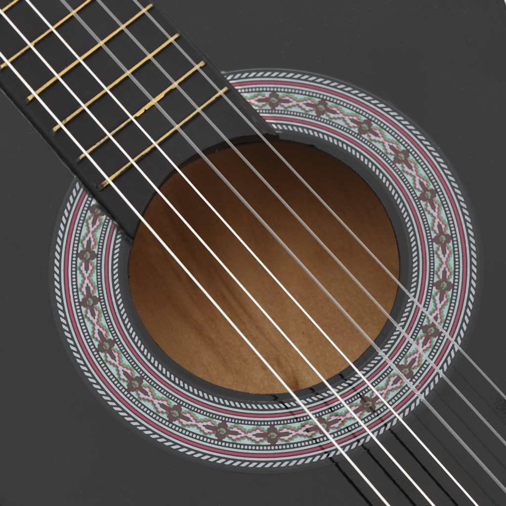 vidaXL Westerngitarre Cutaway mit 6 Saiten Schwarz 38"
